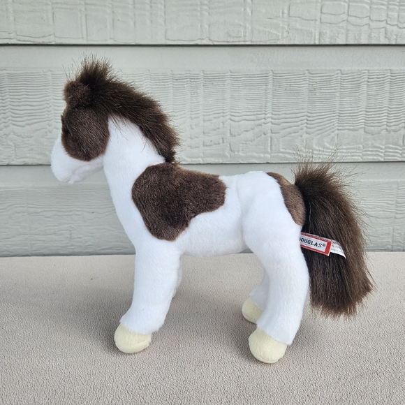 Douglas Cuddle Toy Paint Pinto Horse Plush Brown White 11" Standing #1986 - Picture 2 of 11